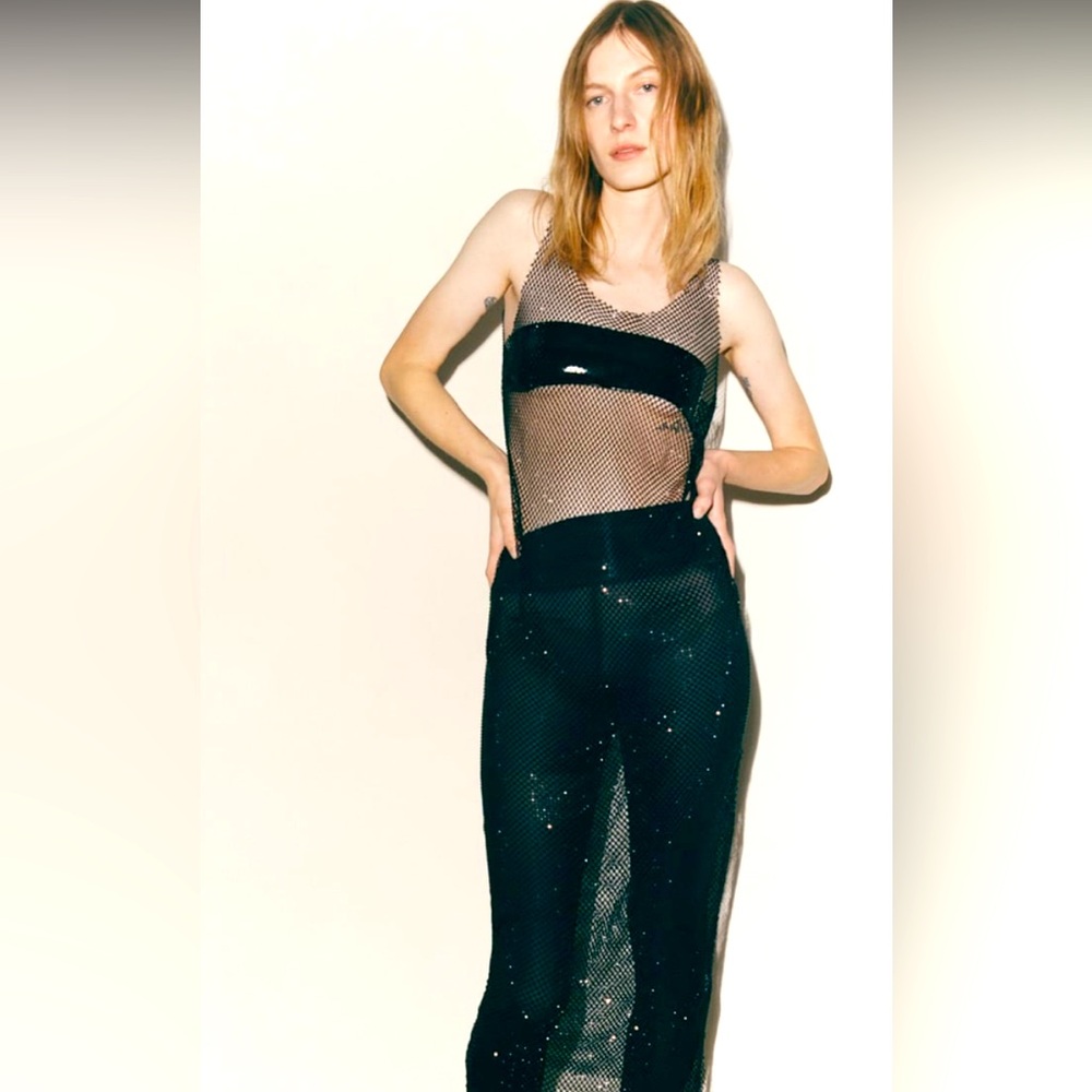 Zara Sheer rhinestone Dress